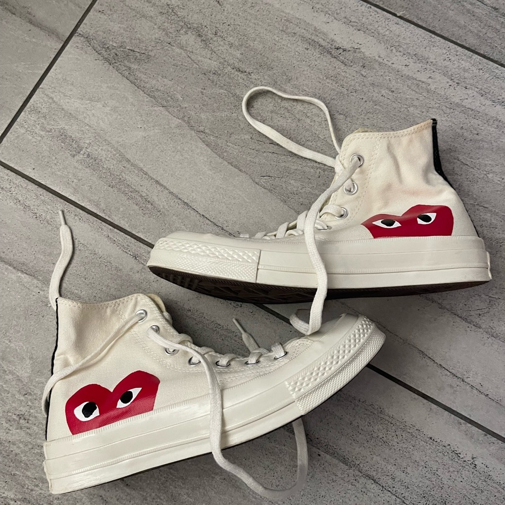 Converse x Comme De Garçon white shoes size 7